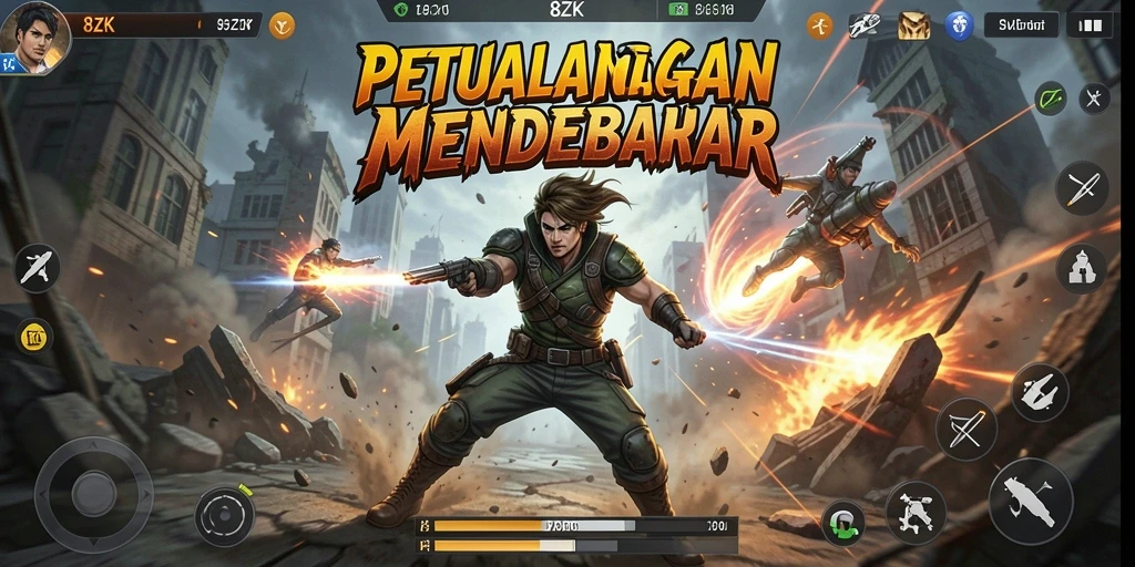 Screenshot gameplay seru dari 8ZK yang menunjukkan aksi mendebarkan untuk para pemain.