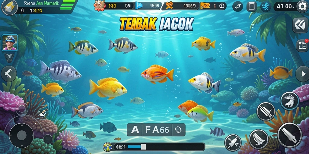 Tampilan gameplay Tembak Ikan yang menarik dan menghibur.