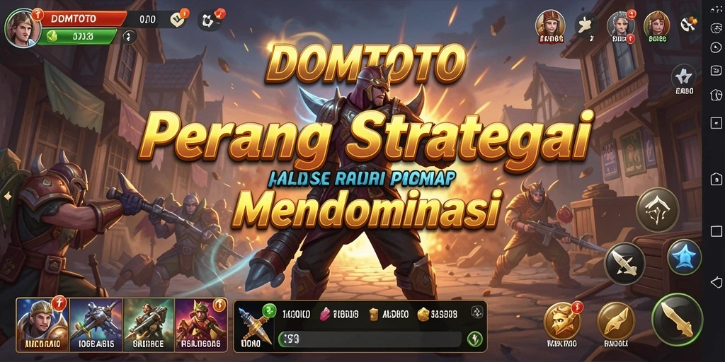 Tampilan strategi mendebarkan dalam DOMTOTO selama pertempuran.