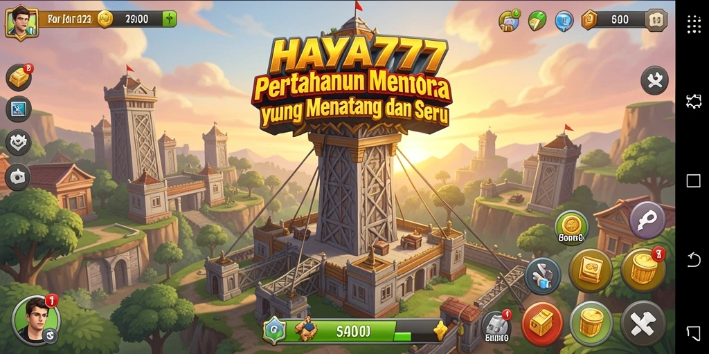 Gameplay menegangkan dalam HAYA777, menampilkan pertahanan menara yang strategis.