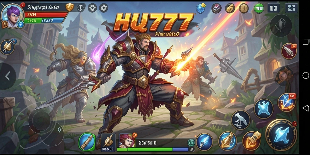 Tampilan gameplay menarik dari HQ777 yang menampilkan strategi SLG.